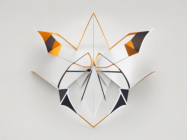 Diseño de logotipo simétrico minimalista geométrico de flores de metamorfosis de mariposa vector blanco b