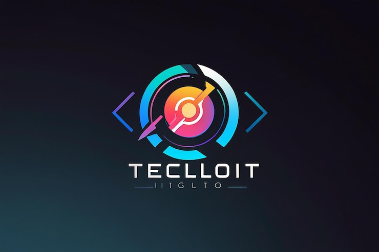 Foto diseño de logotipo tecnológico con impacto visual moderno y futurista