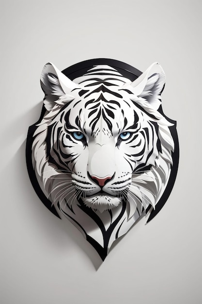 Foto diseño del logotipo del tigre blanco