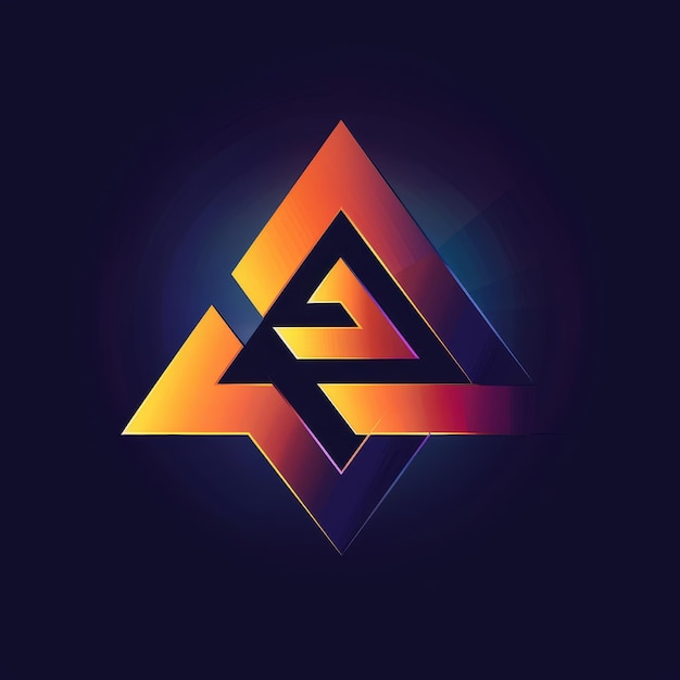 Diseño de logotipo de triángulo abstracto con colores gradientes