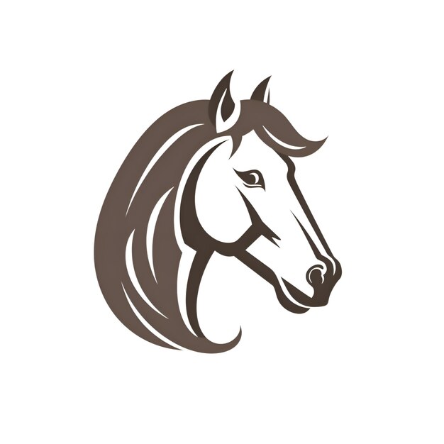 Foto diseño del logotipo vectorial de la cabeza del caballo diseño del logotype vectorial del cabello del caballo