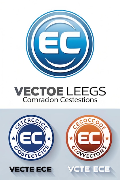 Diseño del logotipo vectorial visual de la CE y la CE