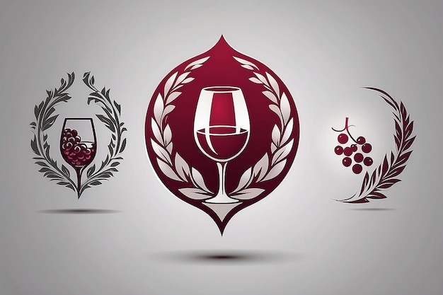 Foto diseño de logotipo de vino icono vectorial templete de vino