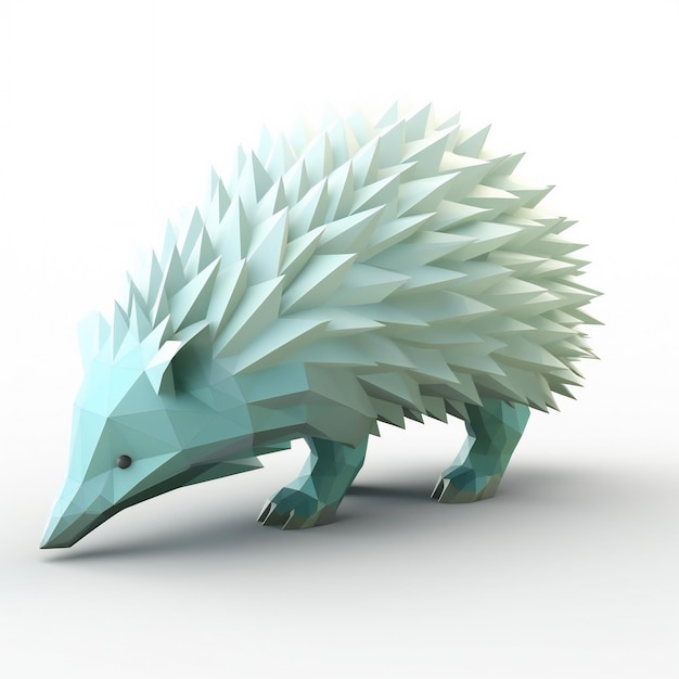 Diseño Low Poly 3D de equidna