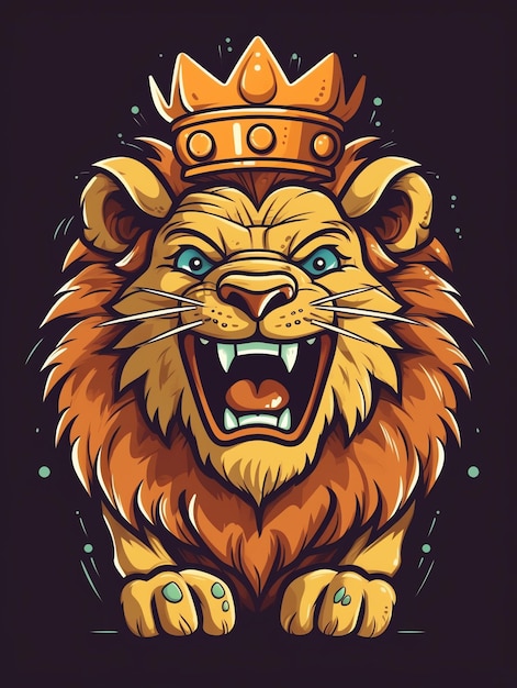 Diseño de majestuoso diseño de león para camiseta y pegatina perfecto para los amantes de los animales.