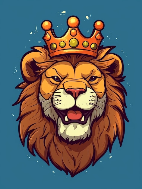 Diseño de majestuoso diseño de león para camiseta y pegatina perfecto para los amantes de los animales.