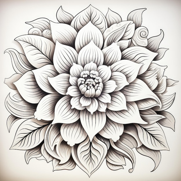 diseño de mandala en fondo blanco aislado boho mandala mandala con patrones florales AI generativo