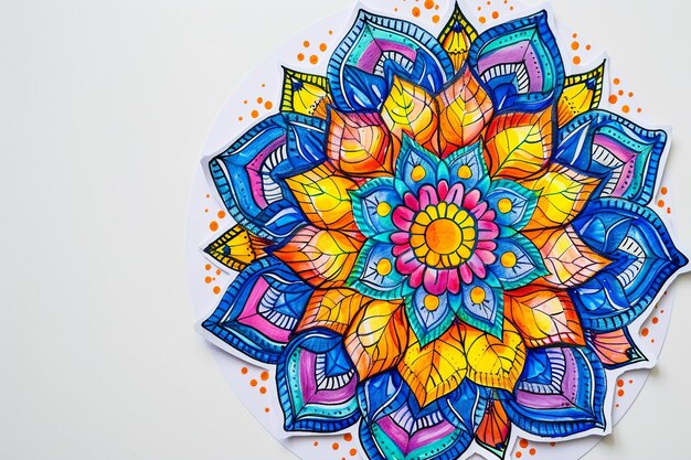 Diseño de mandala en fondo blanco