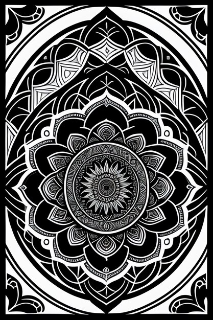 Diseño de mandala de lujo y fondo islámico en color dorado.