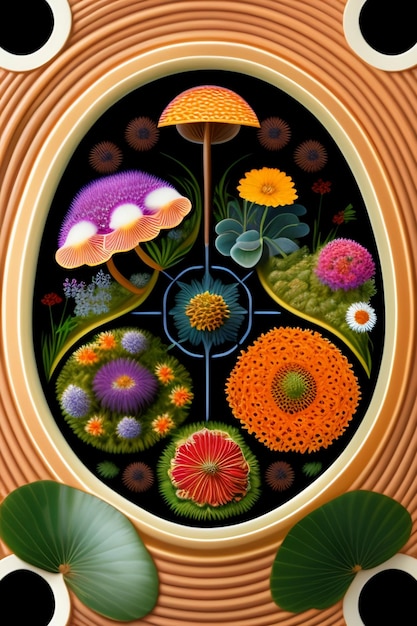 Foto diseño de mandala ornamental colorido con patrón colorido ai generativo