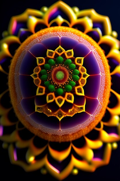 Diseño de mandala ornamental colorido con patrón colorido ai generativo