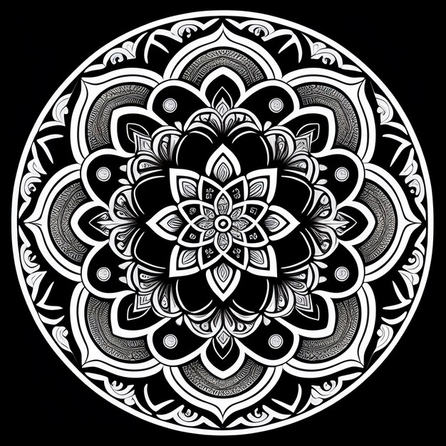 Diseño de mandala ornamental colorido con patrón colorido ai generativo