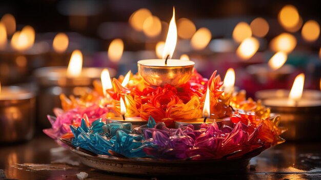 Diseño de Mandala Rangoli para el fondo de papel de pared de Dewali