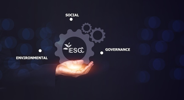 Diseño de mano para el concepto ESG