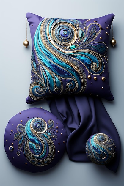 Diseño de manta de almohada y elementos con concepto de idea diferente Visual único y llamativo