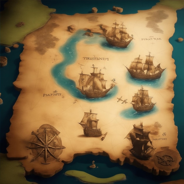 diseño del mapa del tesoro pirata