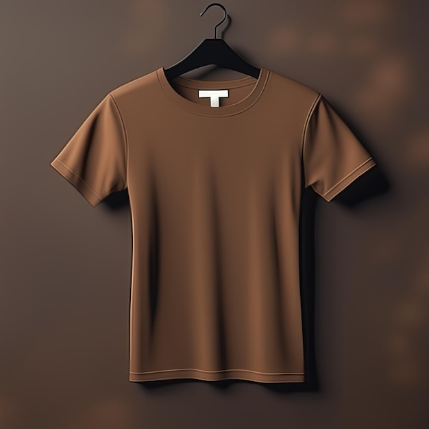 Diseño de maqueta de camiseta marrón en blanco