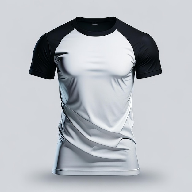 Foto diseño de maqueta de camiseta negra en blanco
