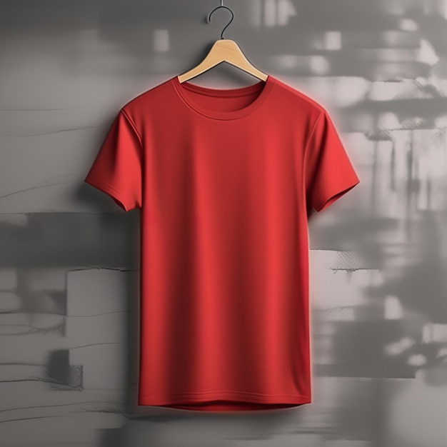 Diseño de maqueta de camiseta roja en blanco