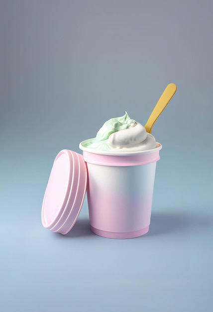 Diseño de maqueta de helado con taza