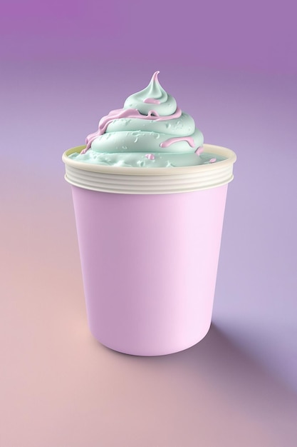 Diseño de maqueta de helado con taza