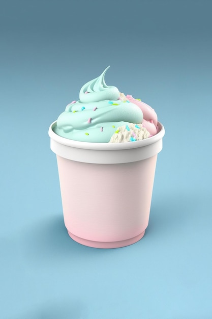 Diseño de maqueta de helado con taza