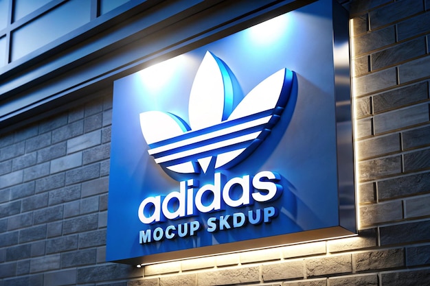 Diseño de maqueta de logotipo 3D de la compañía de letreros de pared