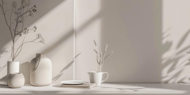Diseño de maqueta minimalista con un fondo neutral para un uso versátil