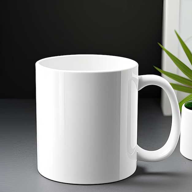 Un diseño de maqueta de taza blanca