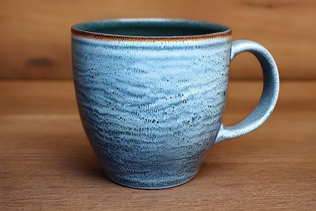 Diseño de maqueta de taza de café azul rústico