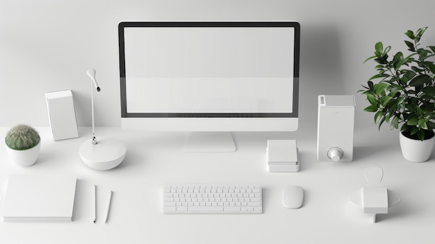 Diseño de maqueta versátil con fondo blanco para un uso flexible