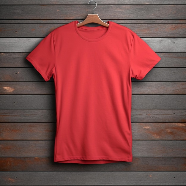 diseño de maquete de camiseta roja en blanco generado por IA