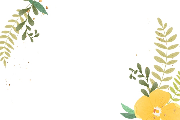 Diseño de marco png de flores de brillo dorado