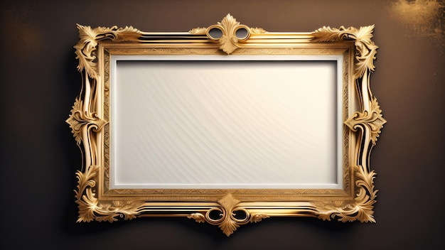 Diseño del marco Potho marcos de madera dorada Ilustración arte digital artes