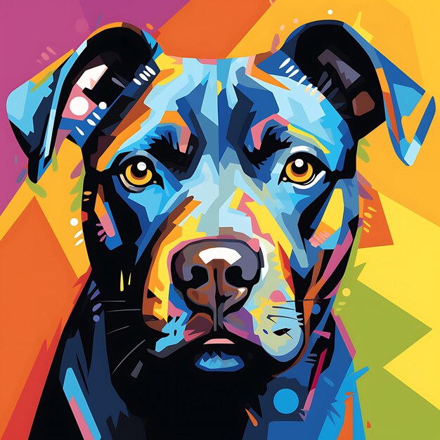 Diseño de marco de Staffordshire Bull Terrier con arte de estilo de funda de iPhone Pal de color fuerte y vibrante