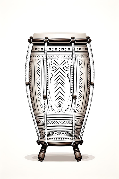 Diseño de marco de tambor africano con la forma icónica de una camiseta láser CNC con tatuaje africano 2D