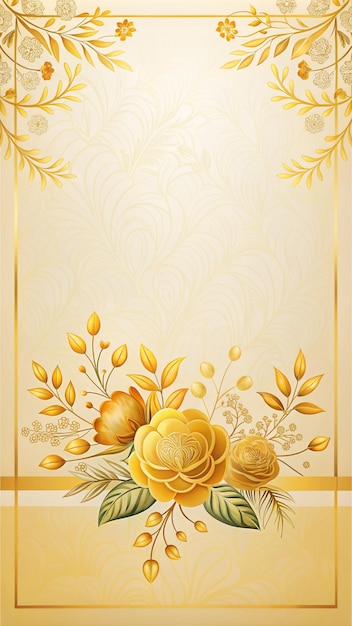 Un diseño de marco de tarjeta de invitación de flores