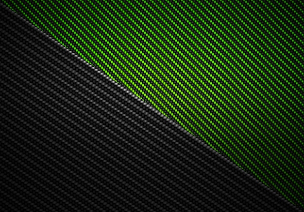 Foto diseño de material de textura de fibra de carbono negro verde abstracto