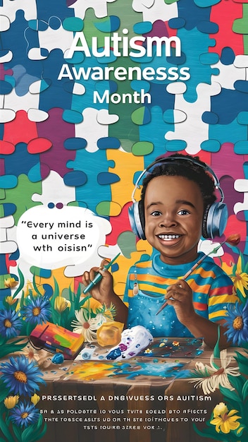 un diseño para el mes del autismo