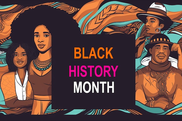 Diseño para el Mes de la Historia Negra Fondo plano en un vector libre