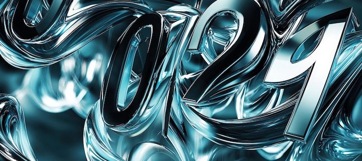 Foto diseño metálico futurista con ondas angulares arte digital moderno para carteles impresos