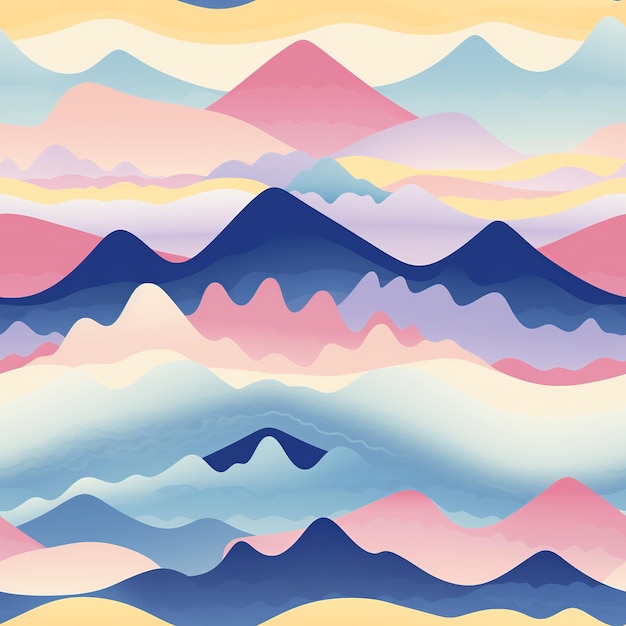 Diseño minimalista abstracto del paisaje de montaña tranquilo