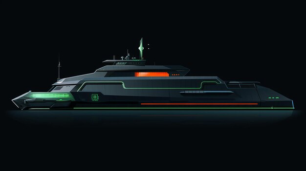 Foto diseño minimalista de un carguero eléctrico futurista
