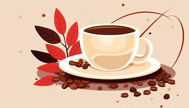 Diseño minimalista del cartel del día internacional del café.