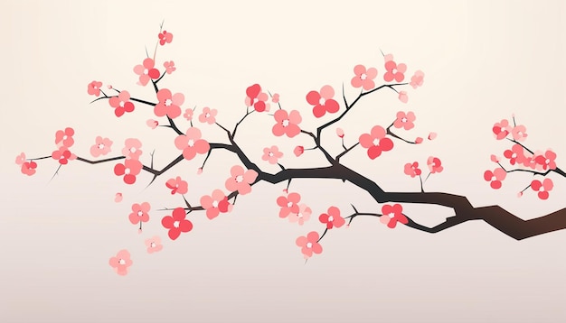 Diseño minimalista de carteles con flores de cerezo