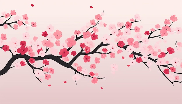 Diseño minimalista de carteles con flores de cerezo