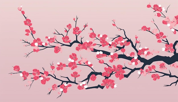 Diseño minimalista de carteles con flores de cerezo