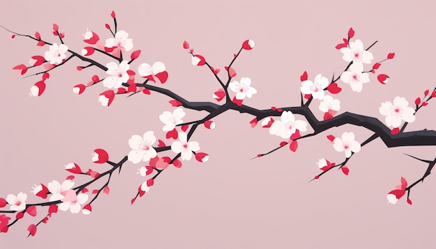 Diseño minimalista de carteles con flores de cerezo