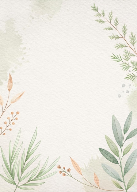 Diseño minimalista con delicadas hierbas y hojas pastel sobre un fondo de textura blanca