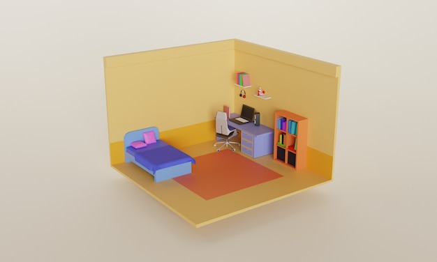 Foto diseño minimalista de dormitorio 3d